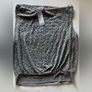 Urban Outfitters Silver Sequin Blouse